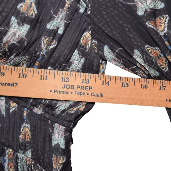 AllSaints Whimsigoth Butterfly Print Maxi Dress Size 2 Boho Witchy - Picture 9 of 10